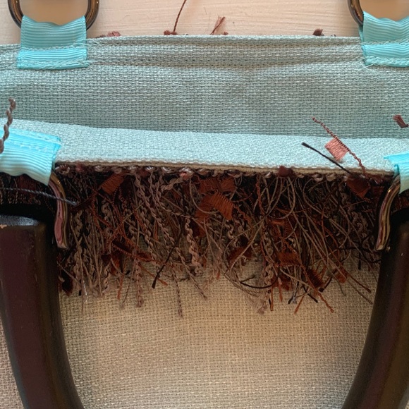 Blue & Brown Fringed Placemat Purse/Tote - Women's - Picture 2 of 2